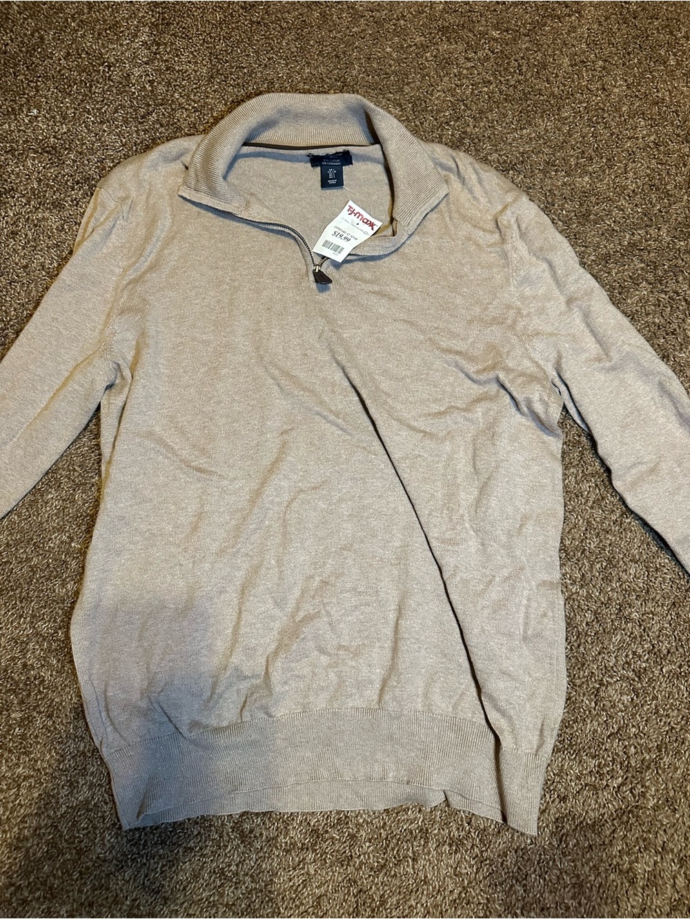 Daniel Hechter Men’s Light Beige Quarter-Zip Sweater